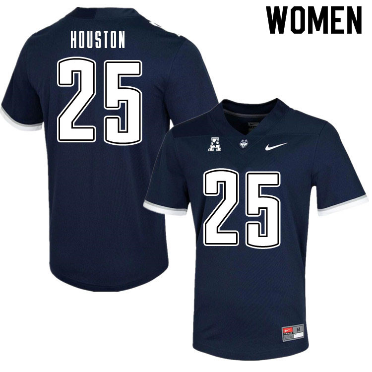 Women #25 Devontae Houston Uconn Huskies College Football Jerseys Sale-Navy